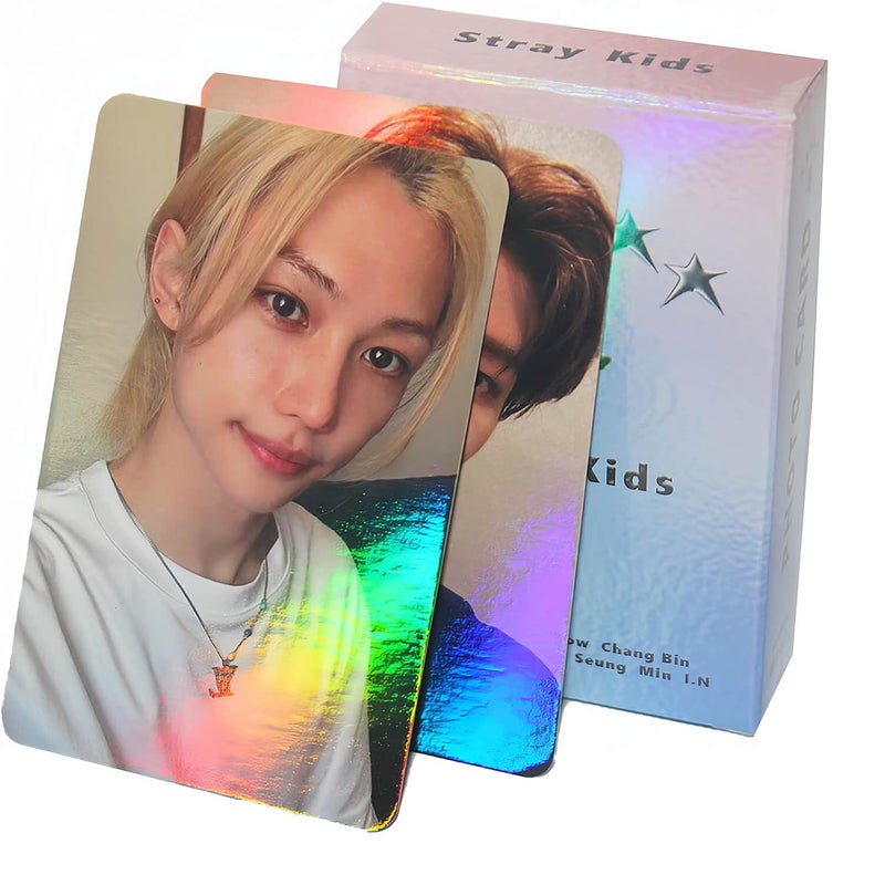 PYAJUU Stray Kids Laser Photocard 50pcs Stray Kids Laser Card Kpop Stray Kids LOMO Cards Kpop Straykids 5-Strar Album Card Stray Kids Photo Cards 5-Star Postcard Gift for Fans Daugher - Image 1